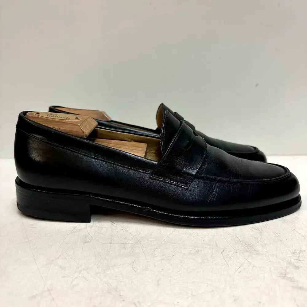 NEW HEELS Polo Ralph Lauren Penny Loafer Black Calf Weltline Made in Italy 9.5 D